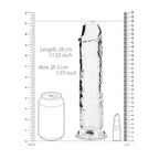 Realrock 28 cm Straight Clear Silicone Dildo Phthalate-Free Non-Porous TPE Adult Toy > Dildos > Large Dildos