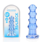 Realrock Curvy 14 cm – Clear 14 cm Butt Plug Blue > Anal Range > Butt Plugs