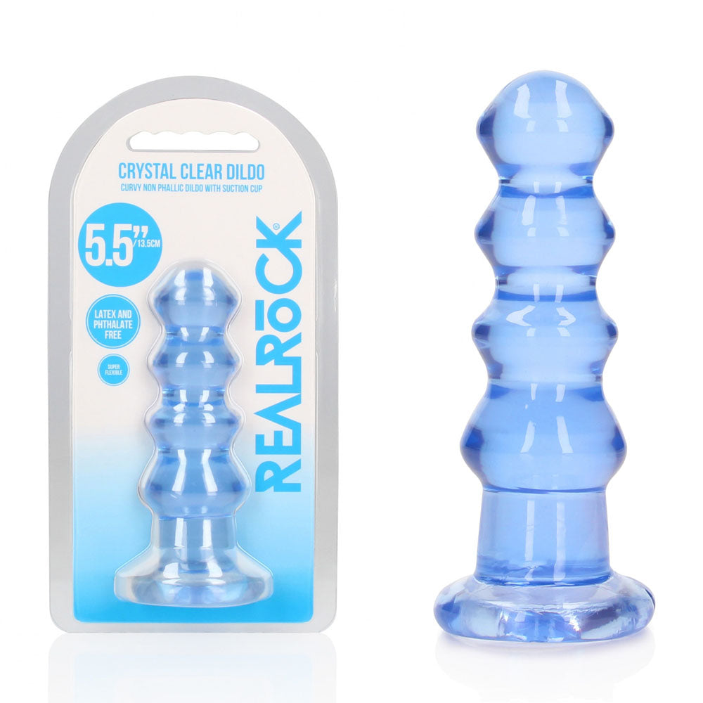 Realrock Curvy 14 cm – Clear Butt Plug Blue > Anal Range > Butt Plugs
