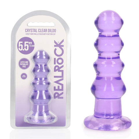 RealRock Curvy 14 cm – Clear 14 cm Butt Plug Purple > Anal Range > Butt Plugs