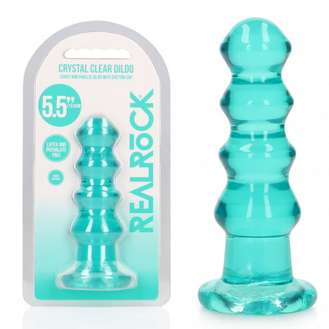 RealRock Curvy 14 cm Butt Plug – Clear Anal Plug Turquoise > Anal Range > Butt Plugs