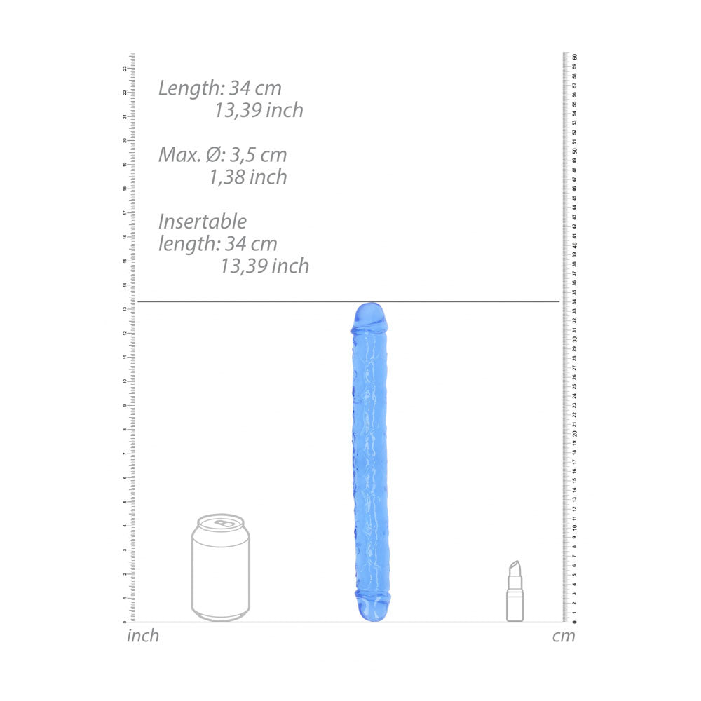 RealRock Double Dong 34 cm Clear Phthalate-Free Latex-Free TPE Double Dildo > Dildos > Double Dildos