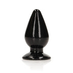 RealRock Crystal Clear 9 cm Suction Cup Butt Plug Black > Anal Range > Butt Plugs
