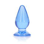 Realrock Crystal Clear 9 cm Suction Cup Butt Plug Blue > Anal Range > Butt Plugs