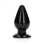 Realrock Crystal Clear 11.5 cm Suction Cup Butt Plug Black > Anal Range > Butt Plugs
