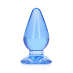 Realrock Crystal Clear 11.5 cm Suction Cup Butt Plug Blue > Anal Range > Butt Plugs