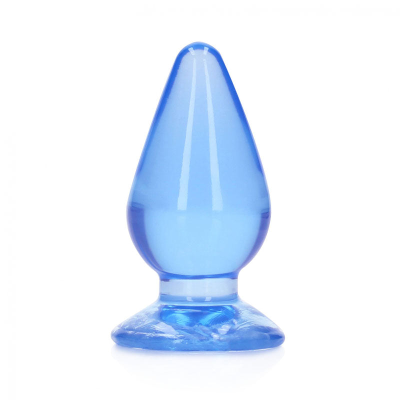 Realrock Crystal Clear 11.5 cm Suction Cup Butt Plug Blue > Anal Range > Butt Plugs