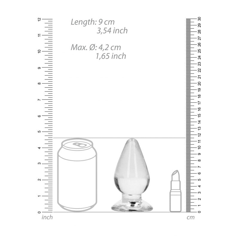 RealRock Crystal Clear 11.5 cm Suction Base Butt Plug > Anal Range > Butt Plugs