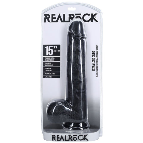 RealRock 38cm Extra Long Dildo with Balls – 15 Inch Dildo > Dildos > Oversized Toys
