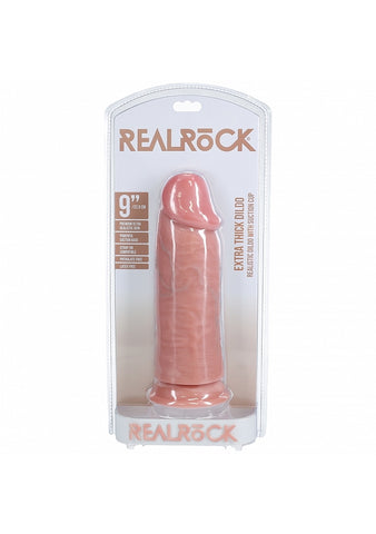 RealRock 9 Inch Extra Thick No Balls Dildo with Suction Cup Natural Color Default Title Dongs Realistic