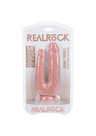 RealRock 5"/6" Double Trouble Realistic Suction Cup Dildo Flesh Color Default Title Double Dongs