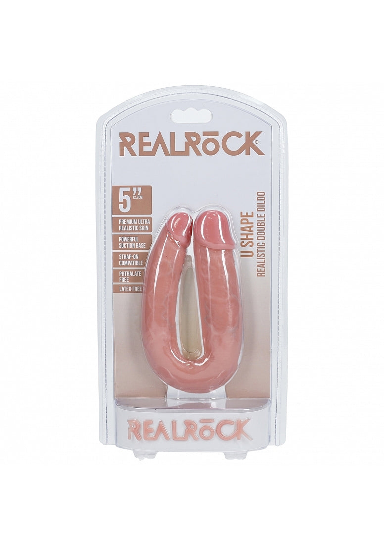 RealRock 5 Inch U Shaped Double Dildo with Premium Ultra Realistic Skin Secondary image
