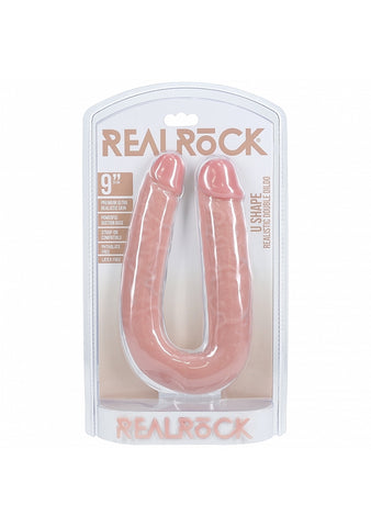 RealRock 9 Inch U Shaped Double Dildo Natural Skin Tone Default Title Double Dongs