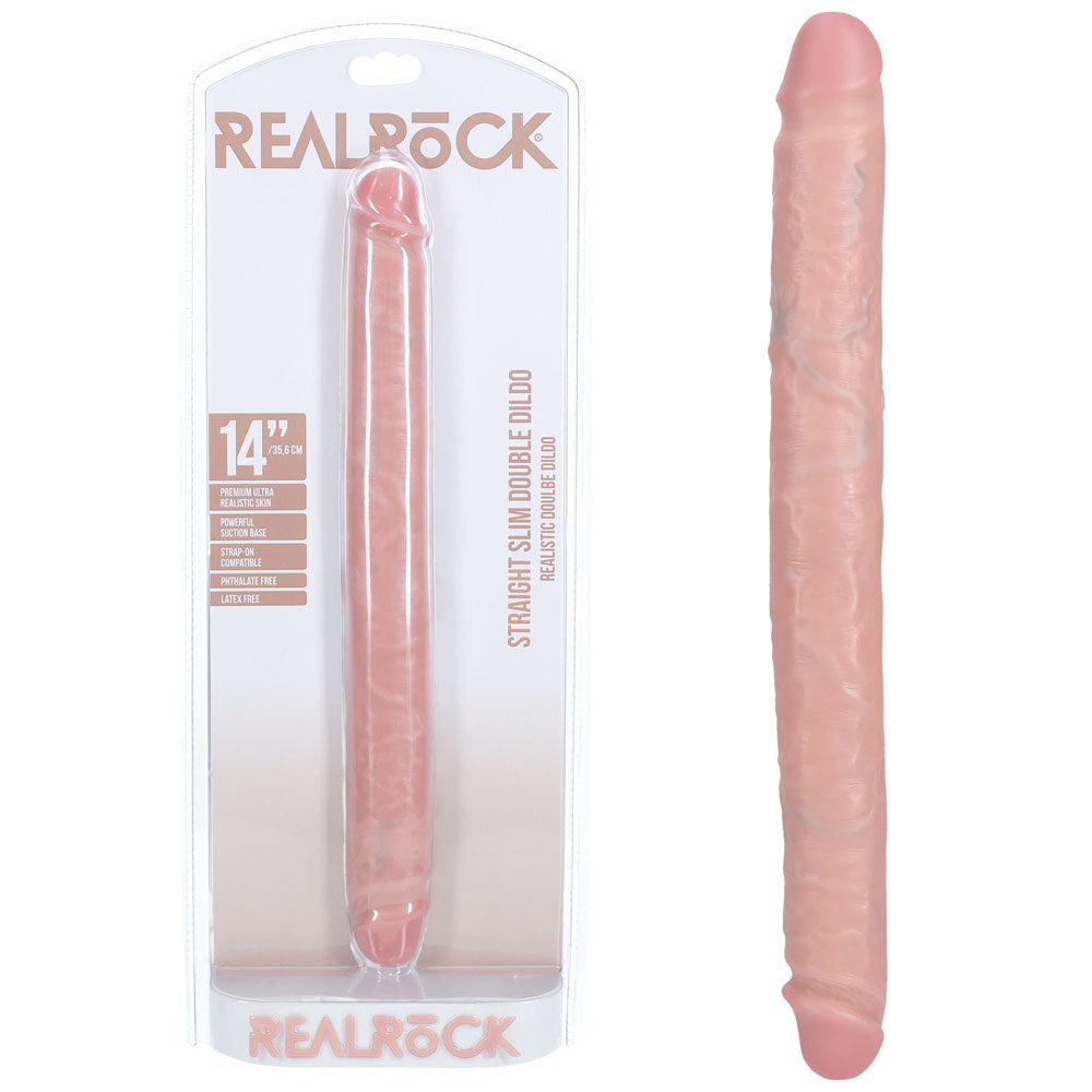 RealRock 14 Inch Slim Double Ended Dong Pink > Dildos > Double Dildos