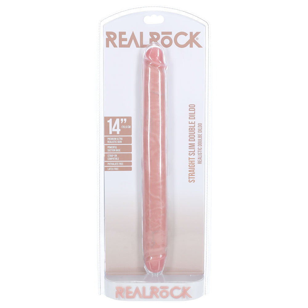 RealRock 14 Inch Slim Double Ended Dong Pink > Dildos > Double Dildos