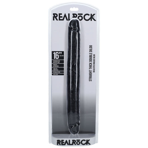 Realrock 40cm Thick Double Dildo Black Double Dongs