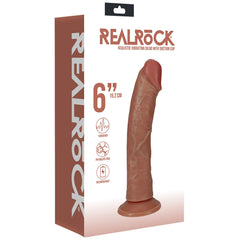 REALROCK 15cm Vibrating Cock Tan 15.2cm USB Rechargeable Dong DONGS