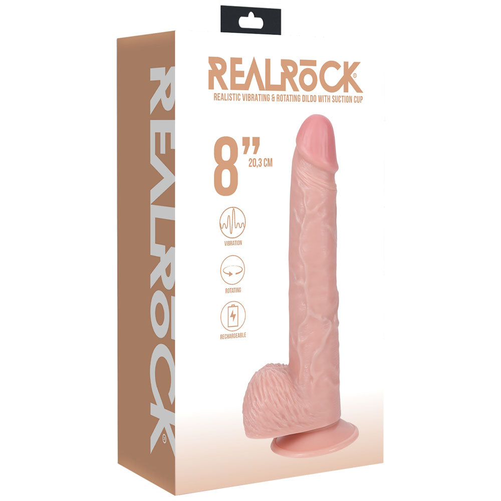 Realrock 20cm Vibrating and Rotating Cock with Balls 8" Inch > Vibrators > Realistic Vibrators