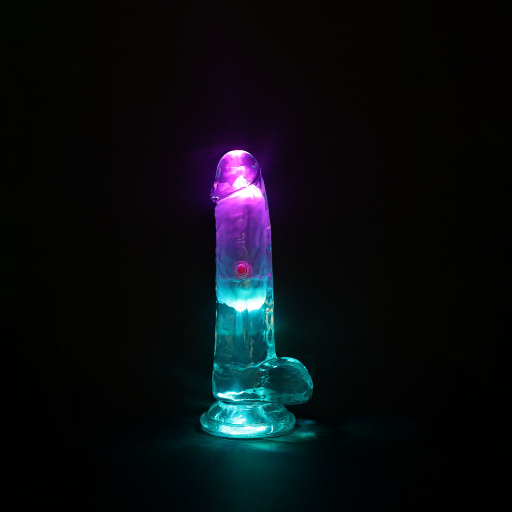 REALROCK 6 Inch Clear LED Vibrating Dong with Remote DONGS