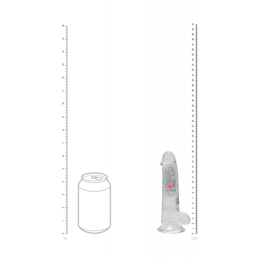 REALROCK 6 Inch Clear LED Vibrating Dong with Remote DONGS