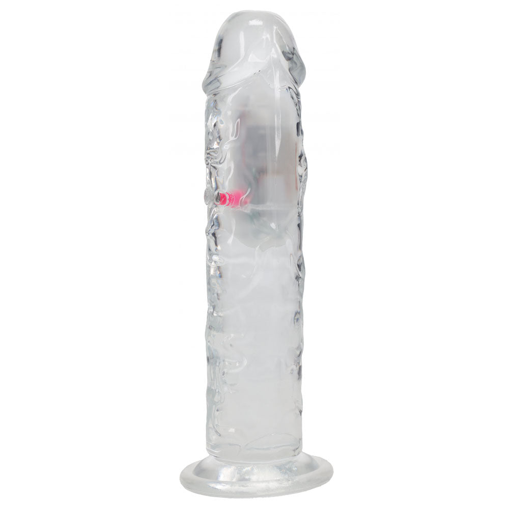 REALROCK 8 Inch No Balls Wireless Rechargeable LED Vibrating Dong Clear USB Rechargeable Vibrating Dong with Remote DONGS