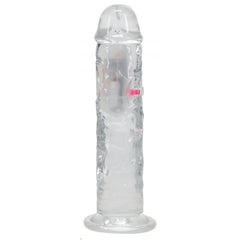 REALROCK 8 Inch No Balls Wireless Rechargeable LED Vibrating Dong Clear USB Rechargeable Vibrating Dong with Remote DONGS