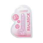 Realrock Crystal Clear (Clear) – 5 Inch Suction Cup Dildo with Balls > Dildos > Slim Dildos