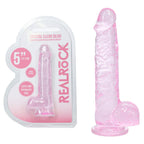 RealRock Crystal Clear Dildo with Balls 5 Inch