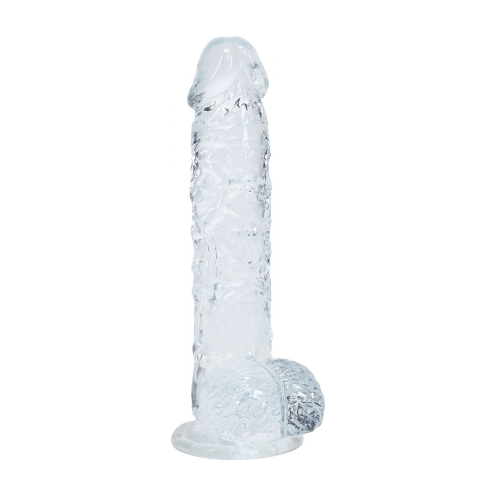 REALROCK Crystal Clear 5 Inch Suction Cup Dildo with Balls > Dildos > Slim Dildos