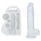 RealRock Crystal Clear Dildo with Balls 5 Inch