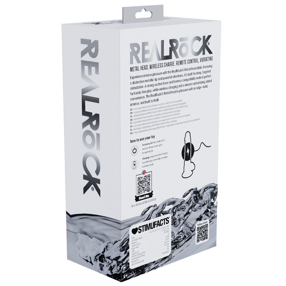 RealRock Metal Head 6 Inch Rechargeable Vibrating Dildo with Remote > Dildos > Realistic Dildos