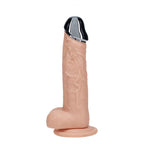 RealRock Metal Head Rechargeable Vibrating Dildo with Remote – 6, 7 or 8 Inch Beige 7" > Dildos > Realistic Dildos