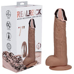 RealRock Metal Head 7 Inch Rechargeable Vibrating Dildo with Remote Tan > Dildos > Realistic Dildos