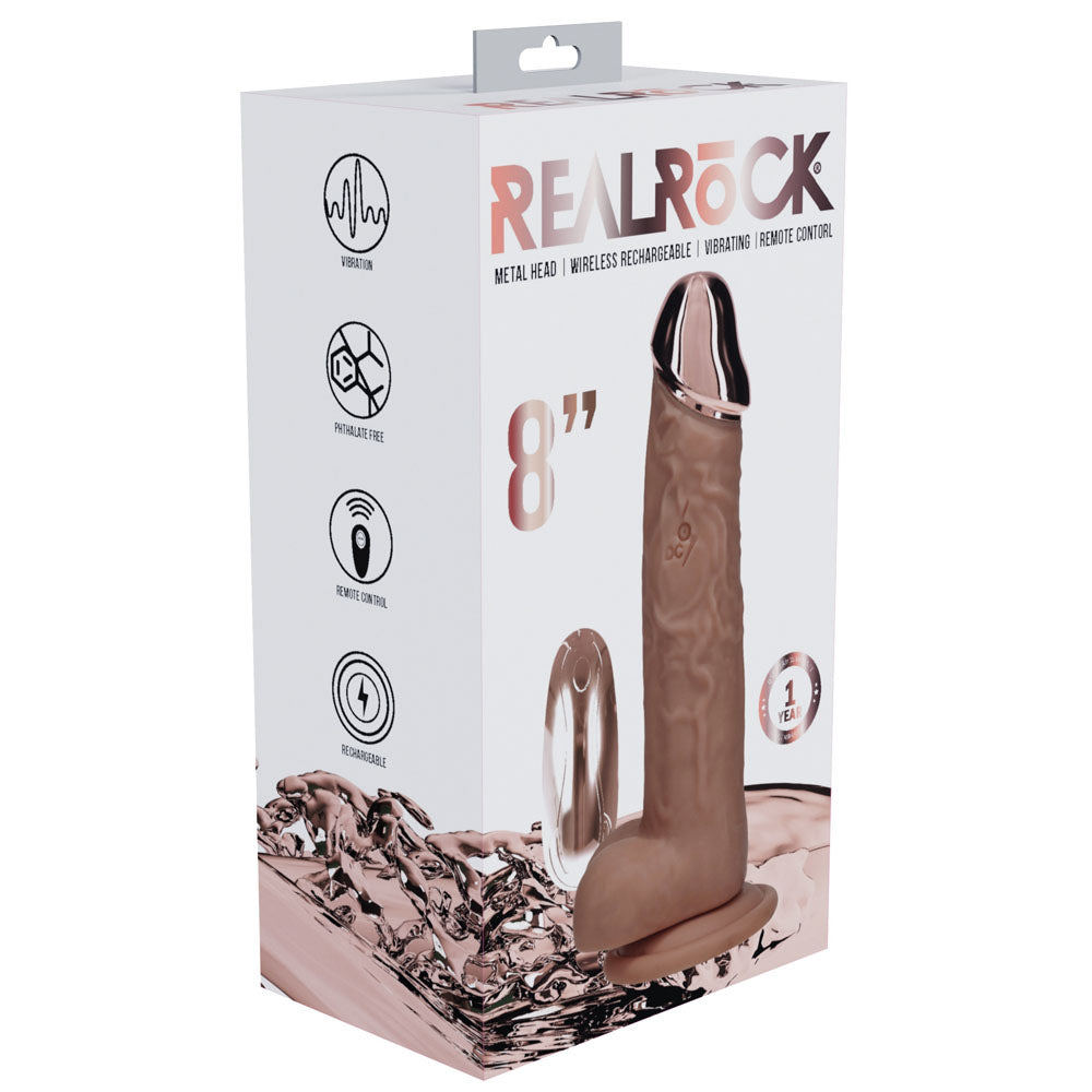 RealRock Metal Head 8 Inch USB Rechargeable Dildo with Wireless Remote > Dildos > Realistic Dildos