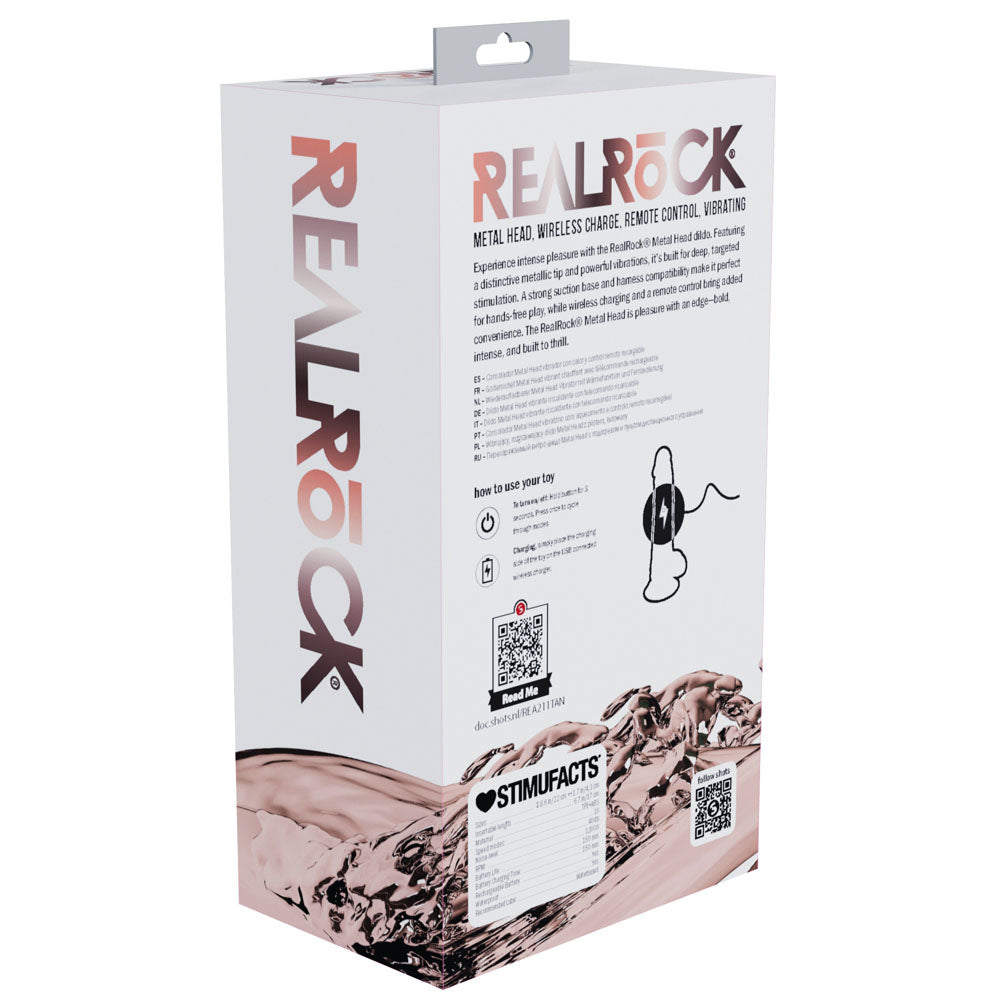 RealRock Metal Head 8 Inch USB Rechargeable Dildo with Wireless Remote > Dildos > Realistic Dildos