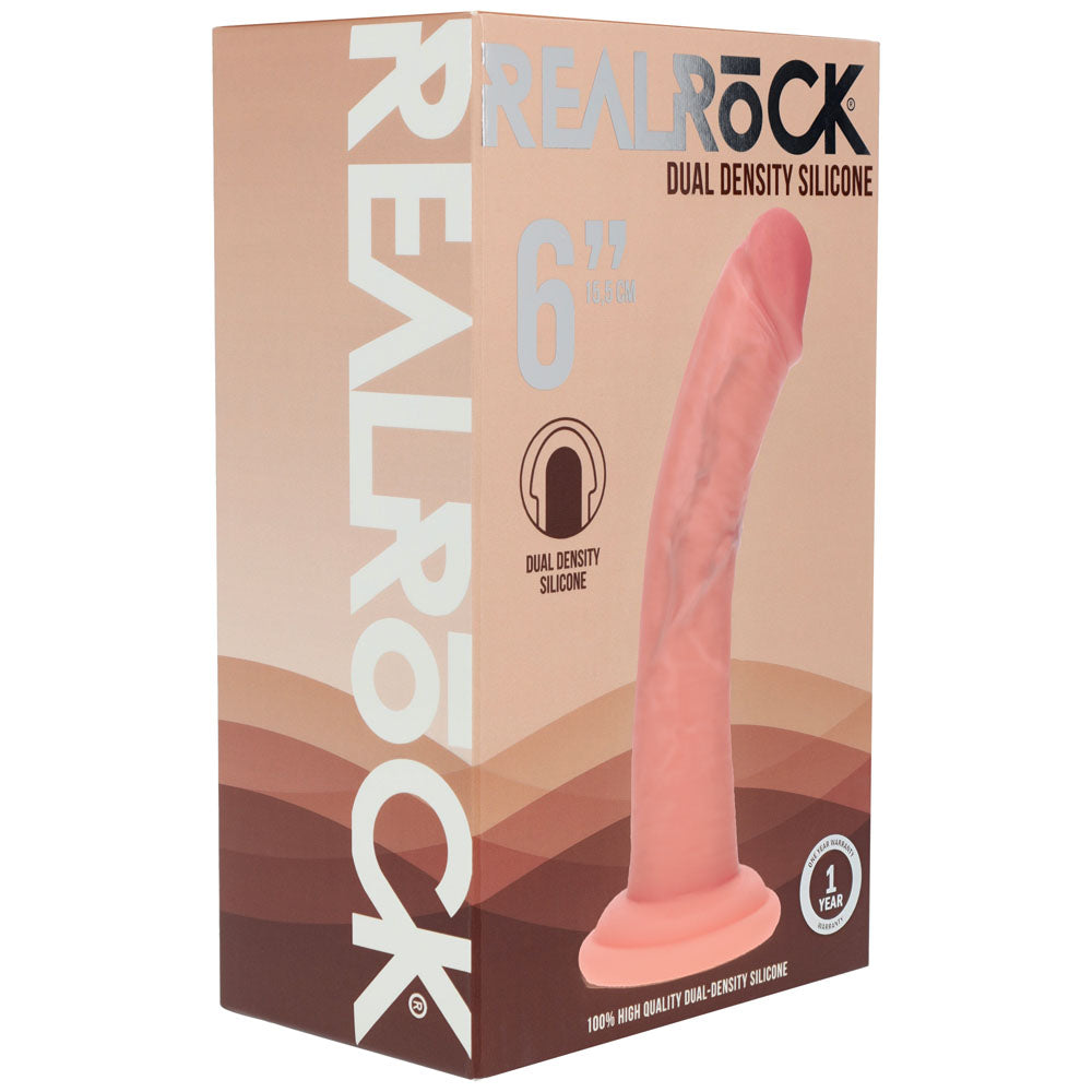 Realrock Dual Density Silicone Curved Dildo 6 Inch DONGS