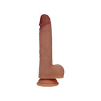 Realrock Dual Density Vibrating Thrusting Dildo 7 Inch Tan, side view