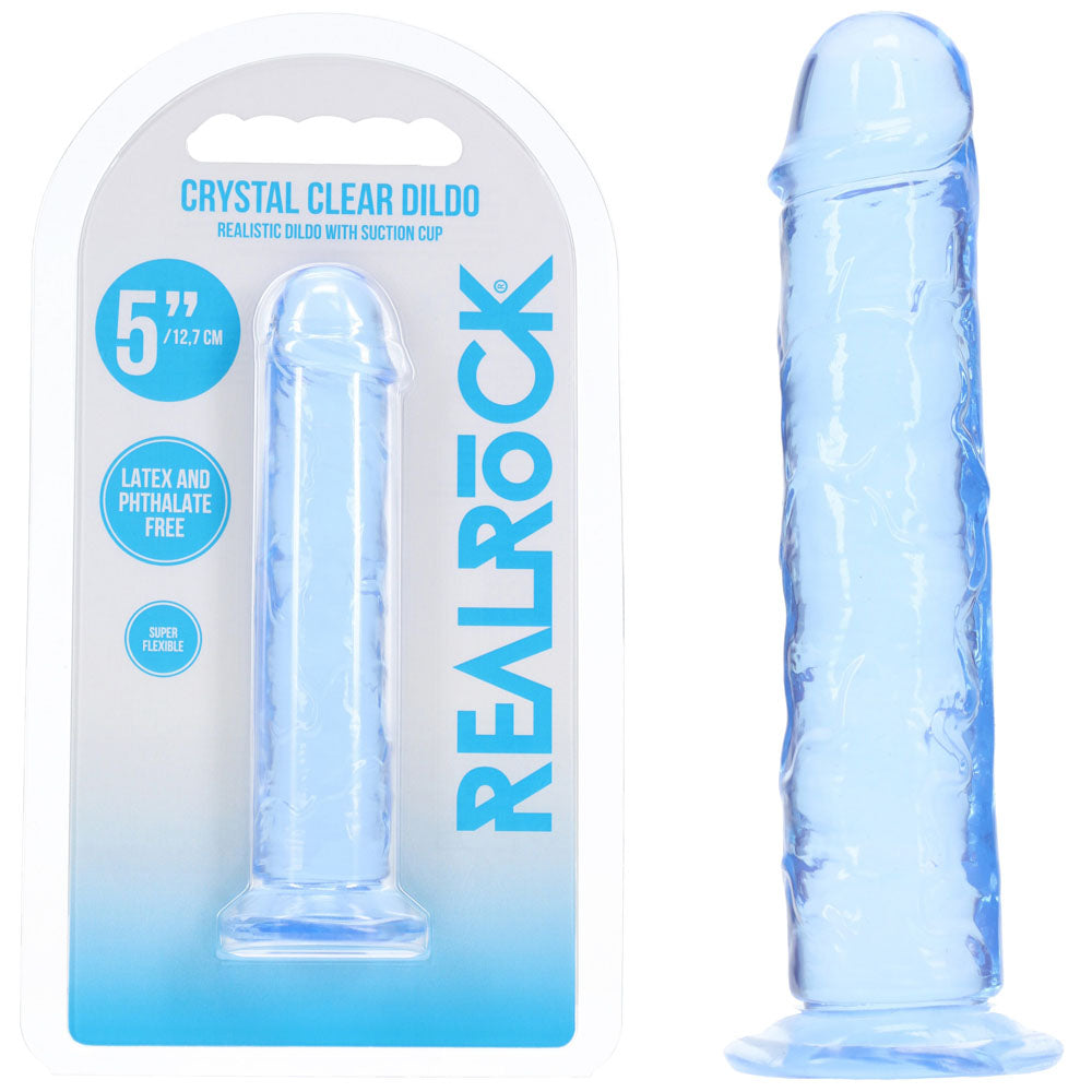 Realrock Realistic Smooth Suction Base Dildo - 5 Inch Blue > Dildos > Realistic Dildos Main image