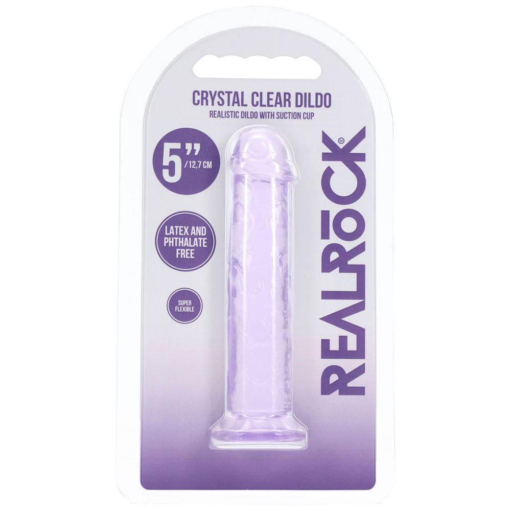 Realrock Crystal Clear – Smooth Streamlined Suction Cup Dildo 5" > Dildos > Realistic Dildos