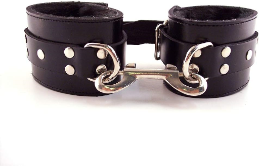 Rouge Garments Black Fur Wrist Cuffs Adjustable Restraints Default Title > Bondage Gear > Handcuffs