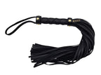 Rouge Leather Studded Long Flogger with Gold Accents – Leather Flogger Default Title > Bondage Gear > Whips & Floggers