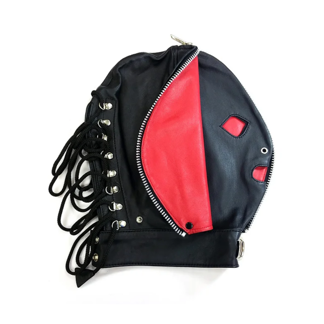 Rouge Fly Trap Mask (Black/Red) – Soft Leather Hood Mask Default Title > Bondage Gear > Masks Main image