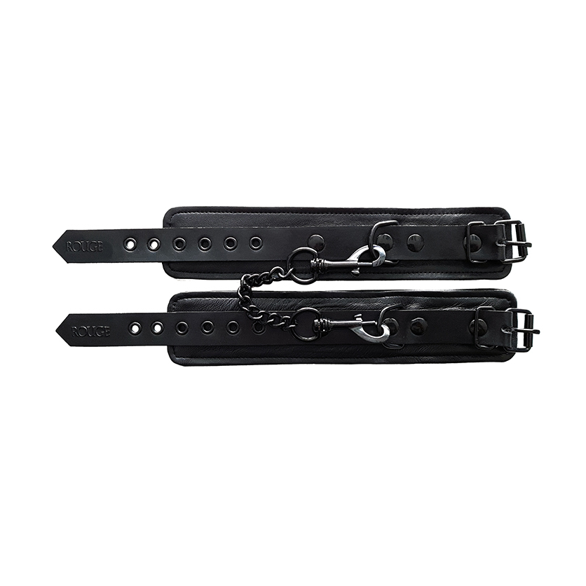Rouge Leather Wrist Cuffs (Black) – Adjustable Leather Wrist Cuffs Default Title Unisex Leather