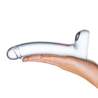 Glas 7 Inch Realistic Curved G-Spot Dildo with Ribbed Tip > Glass > Dildos