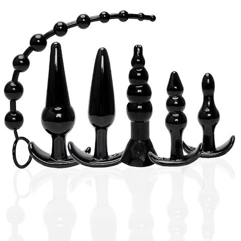 Try-Curious Anal Plug Kit (Black) – Set of 6 Body-Safe Anal Plugs Default Title > Anal Range > Butt Plug Kits