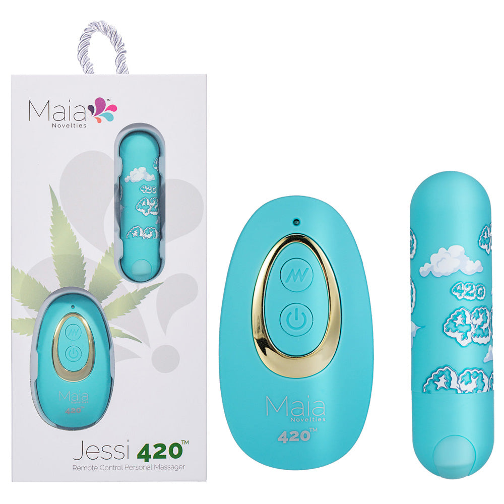 Maia JESSI 420 Remote - Sky  7.6 cm USB Rechargeable Bullet with Wireless Remote