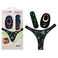 Maia Date Night 420 Panty Vibe L/XL with USB Rechargeable Bullet Black BULLETS & EGGS