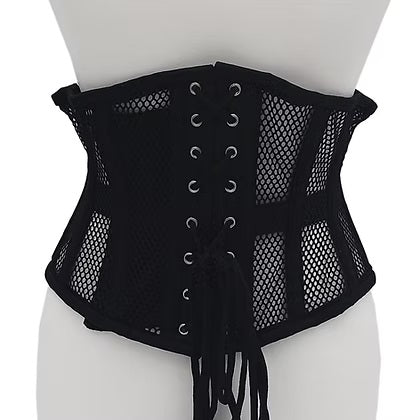 Rouge Mesh Corset -  Black Size S/M or L/XL or 3/4XL