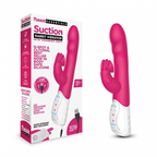 Rabbit Essentials Clitoral Suction Rabbit Vibrator Hot Pink with Body-Safe Silicone and Satin Storage Bag Default Title > Vibrators > Ladies > Rabbit Multi