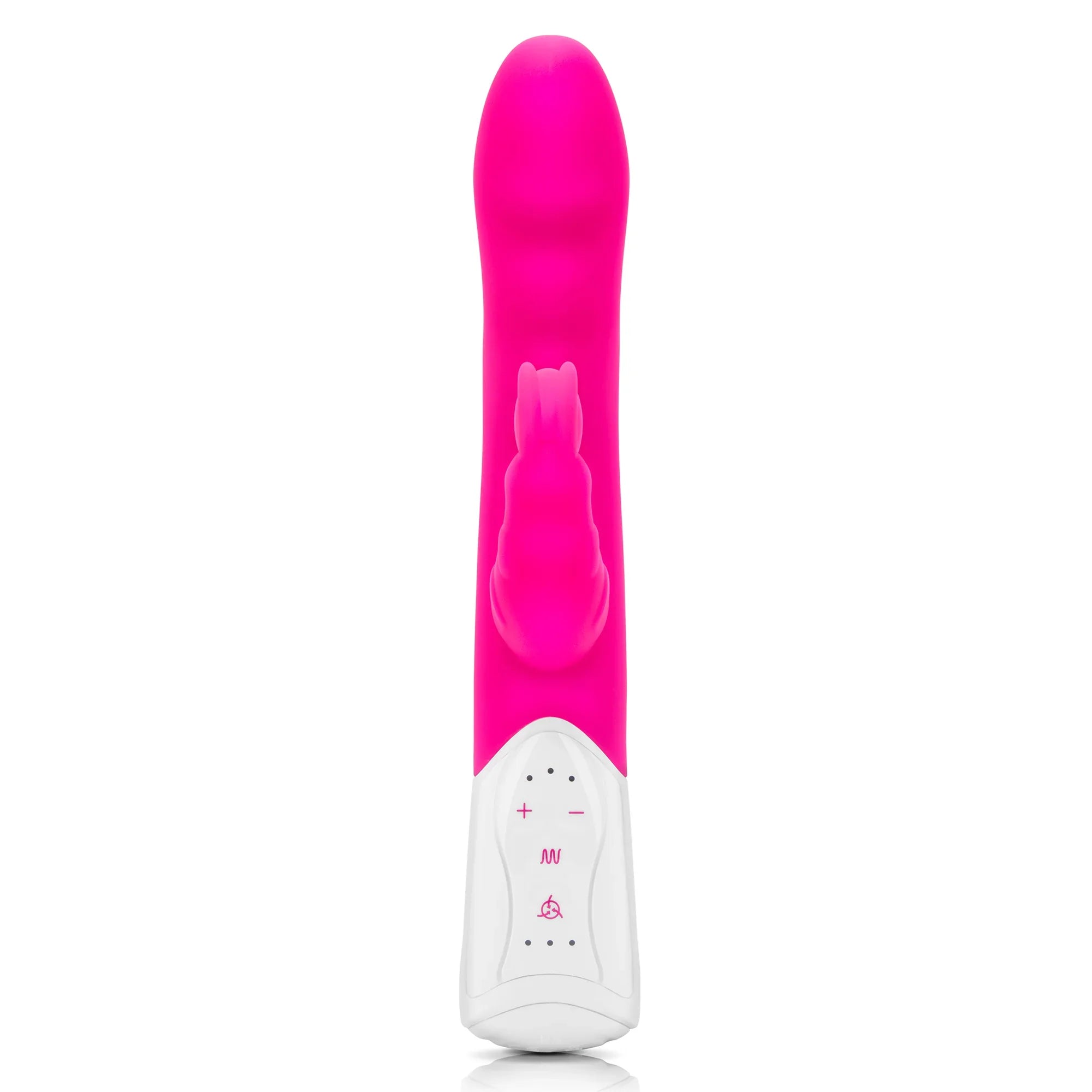 Rabbit Essentials Clitoral Suction Rabbit Vibrator Hot Pink with Body-Safe Silicone and Satin Storage Bag Secondary image